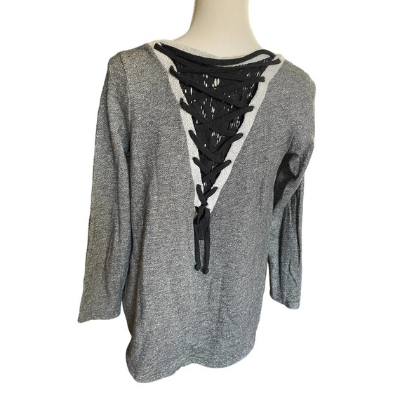 Everleigh Womens Round Neck Sweatshirt Long Sleeve Oversized Size S Gray - Picture 3 of 5